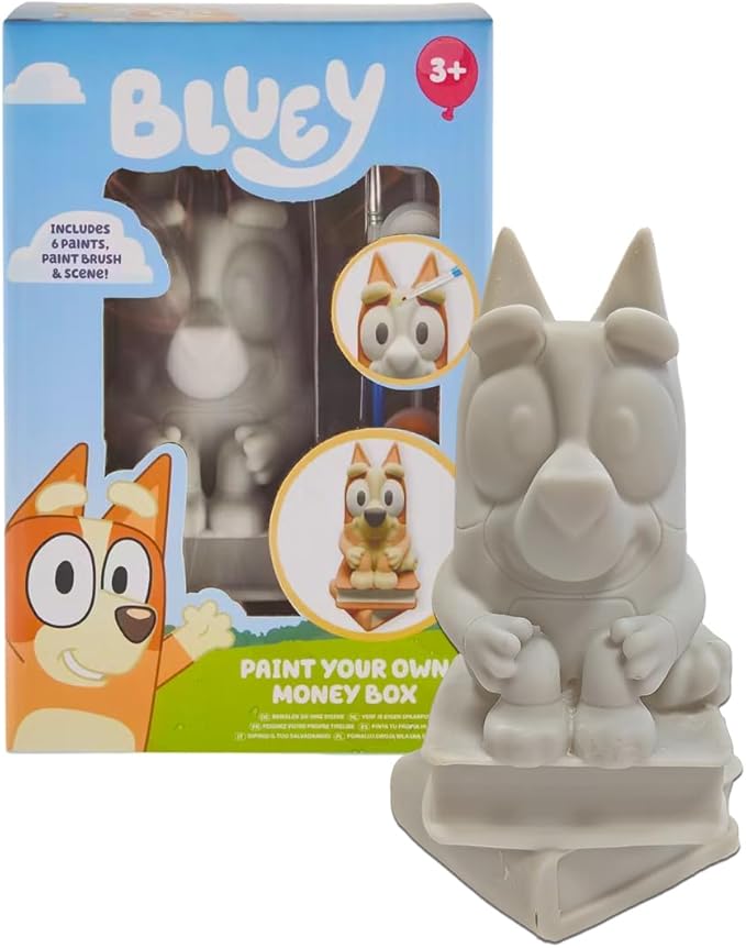 Get Creative with the Paint Your Own Bingo Money Box Figure – Bluey Arts & Crafts Set for Kids!