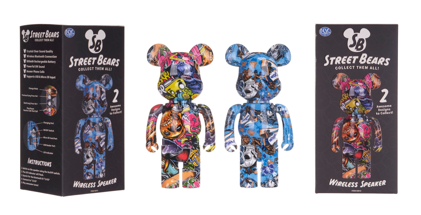 Street Bears Wireless Speaker – 2 Assorted Designs | Portable Bluetooth Speaker for Kids & Teens 🎵🐻