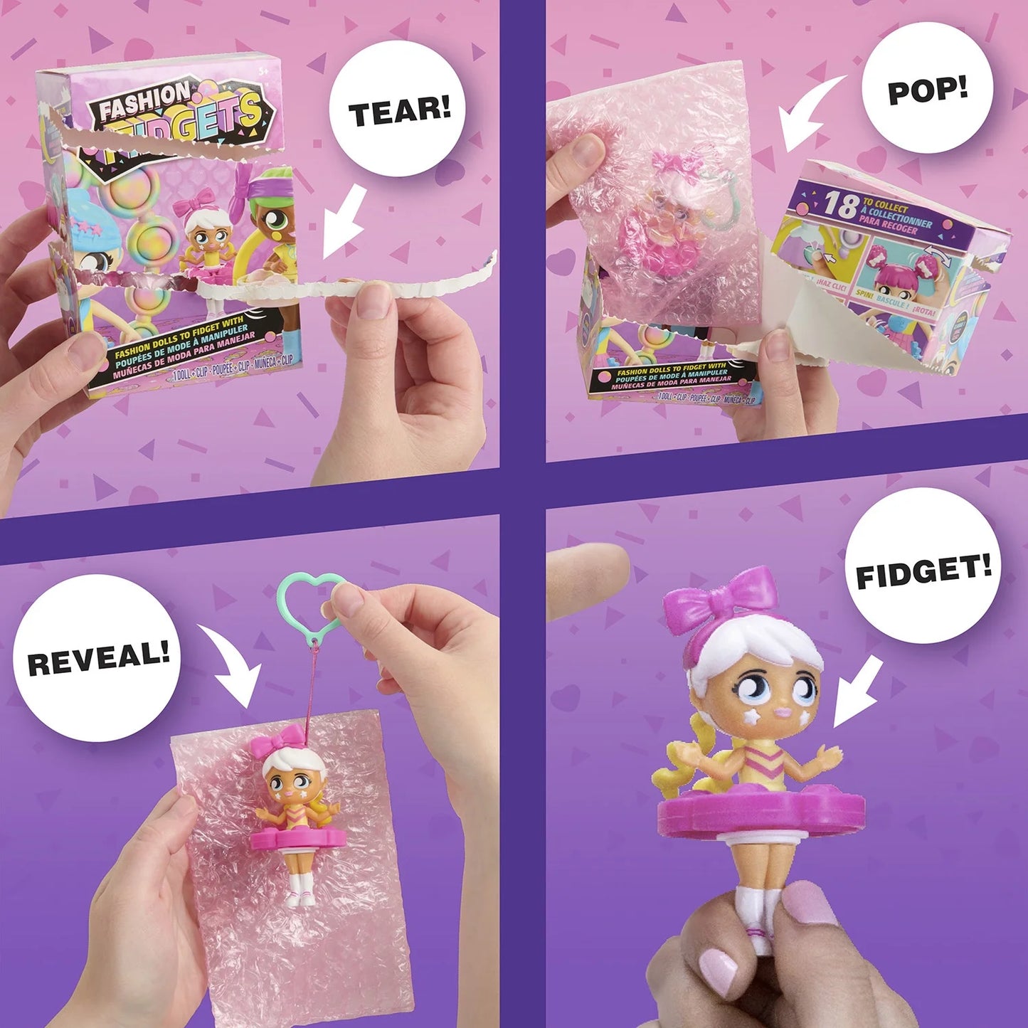 Wow Wee Fashion Fidgets – Collectible Fidget Doll with Clip