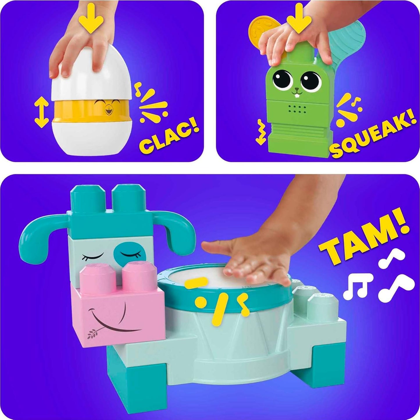 Mega Bloks Musical Farm Band – Sensory Building Set for Toddlers with Instruments & 40 Blocks