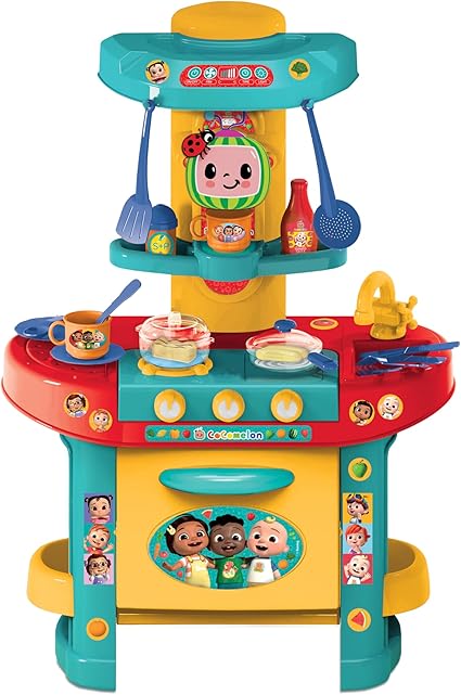 Cocomelon Deluxe Kitchen 18‑Piece Playset – Oven, Hob, Sink & Pretend Cooking Accessories (Ages 18 mo+)