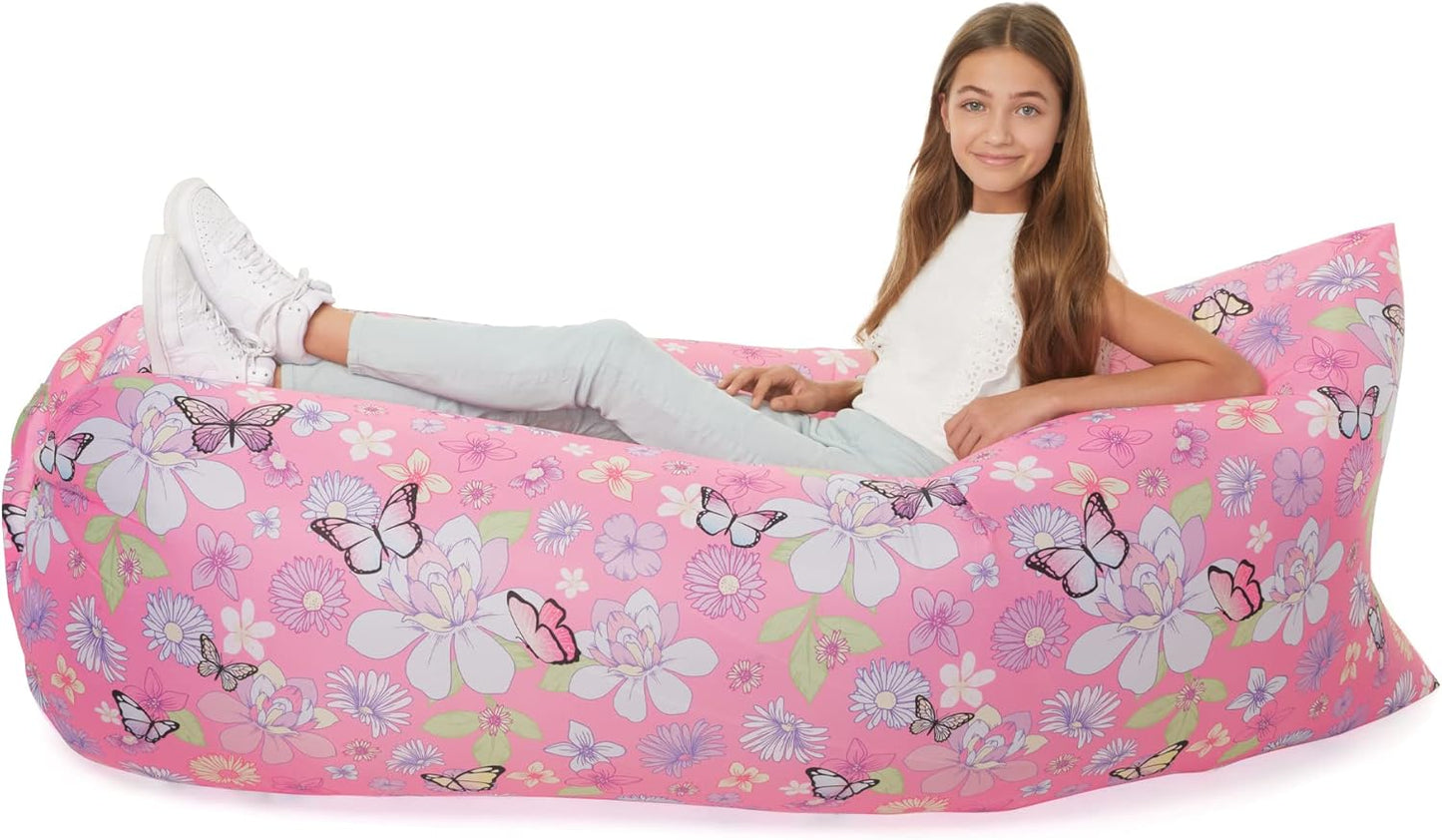 Three Cheers For Girls Butterfly Inflatable Outdoor Lightweight Lounge Chair: