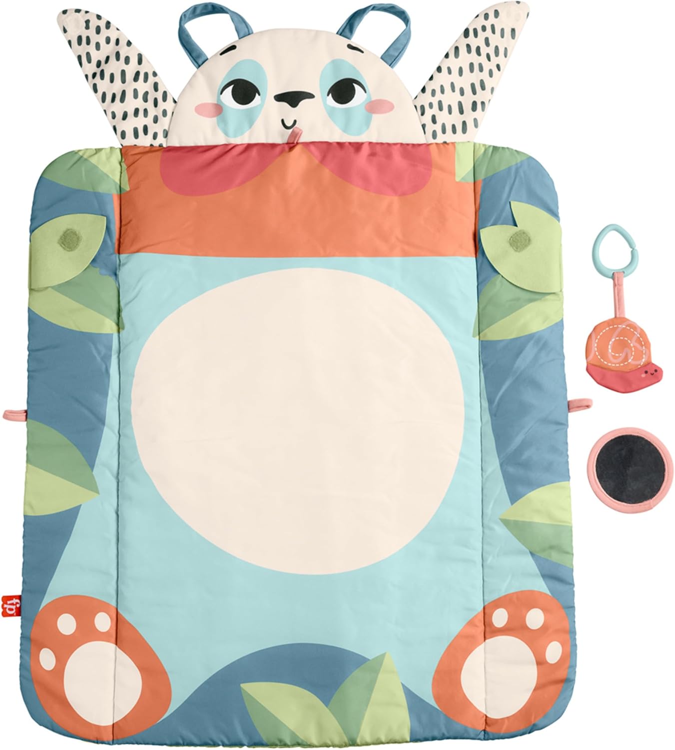 Fisher-Price Roly-Poly Panda Play Mat – 3-in-1 Baby Activity Gym for Lay & Play, Tummy Time & Travel