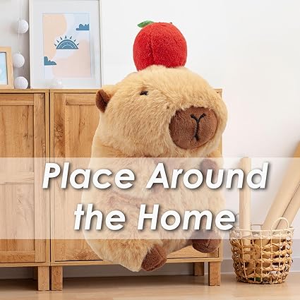 2 Assorted Capybara 20cm Plush β Peach & Apple Soft Toy β Cute Animal Gift for Kids