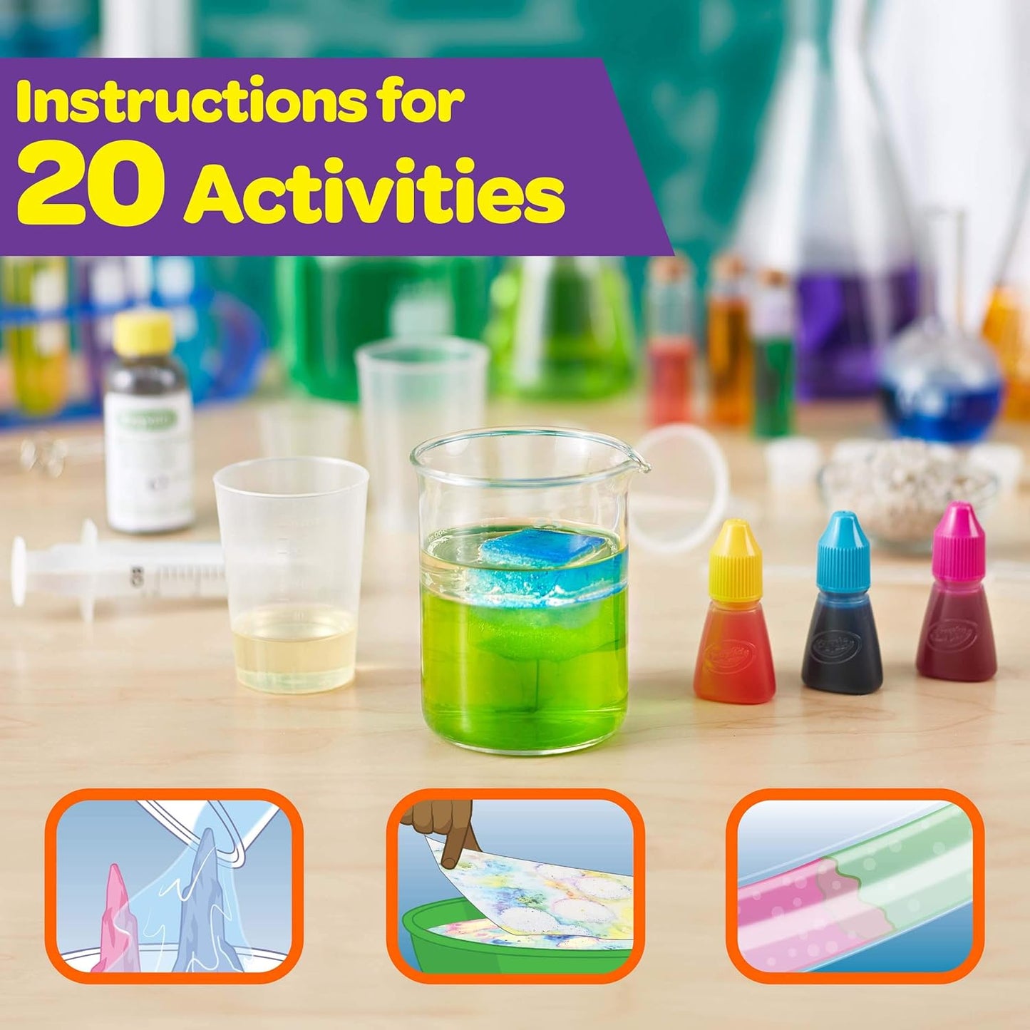 Crayola Liquid Science Kit – 15 Engaging Water Experiments, STEAM Educational Toy (Ages 7–10)