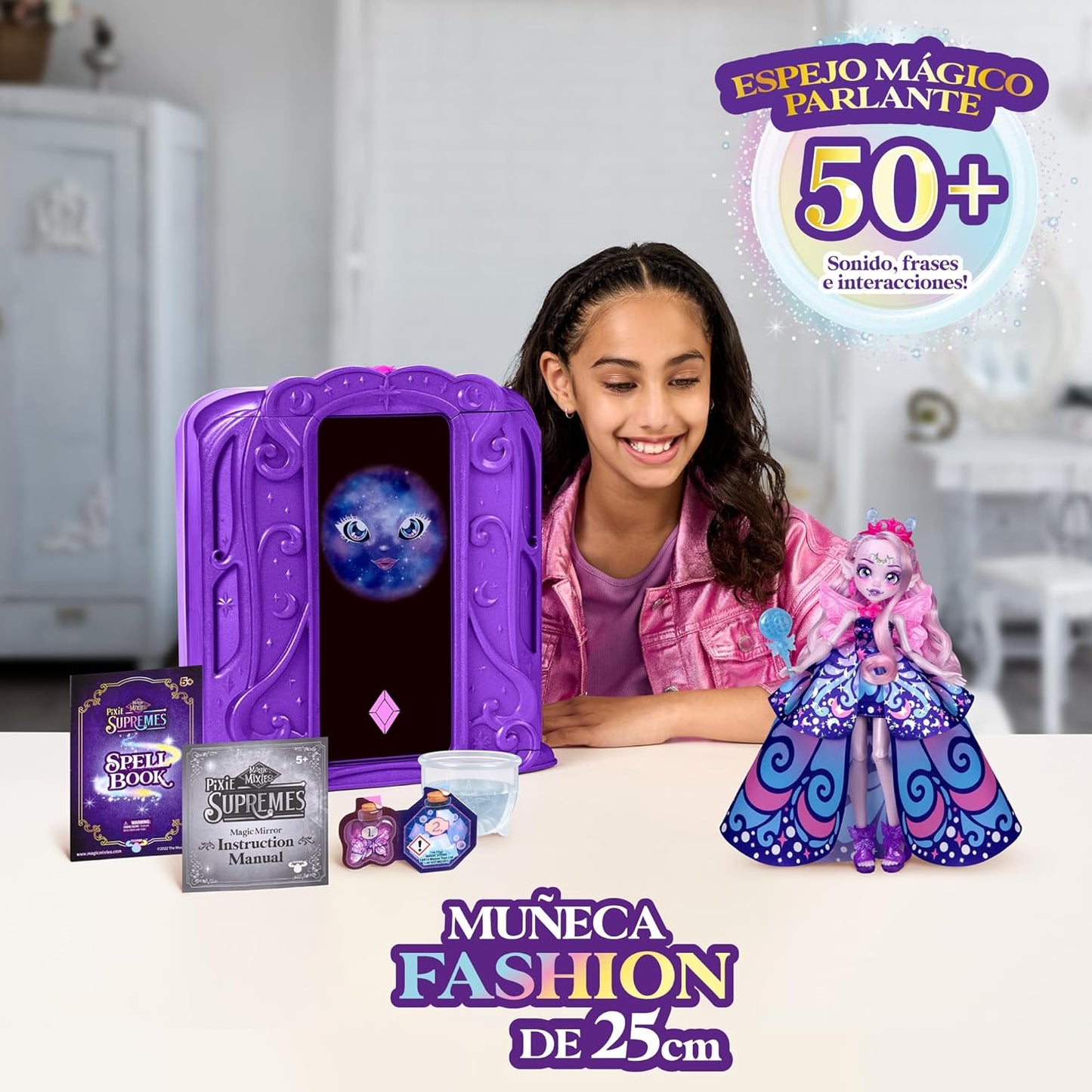 Magic Mixies Supremes Magic Mirror & Doll – Interactive Magical Playset with Lights, Sounds & Accessories