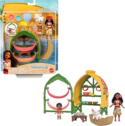 Mattel Disney Moana 2 Dual Playset Bundle – Village Home & Loto’s Workshop (Ages 3+)