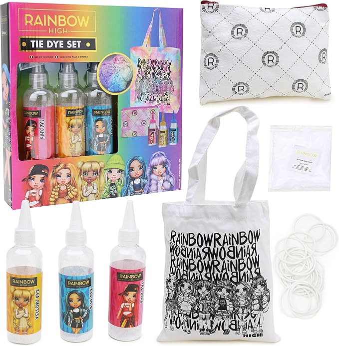 Rainbow High Tie Dye Set – DIY Tote Bag & Purse | Creative Fashion Craft Kit for Kids
