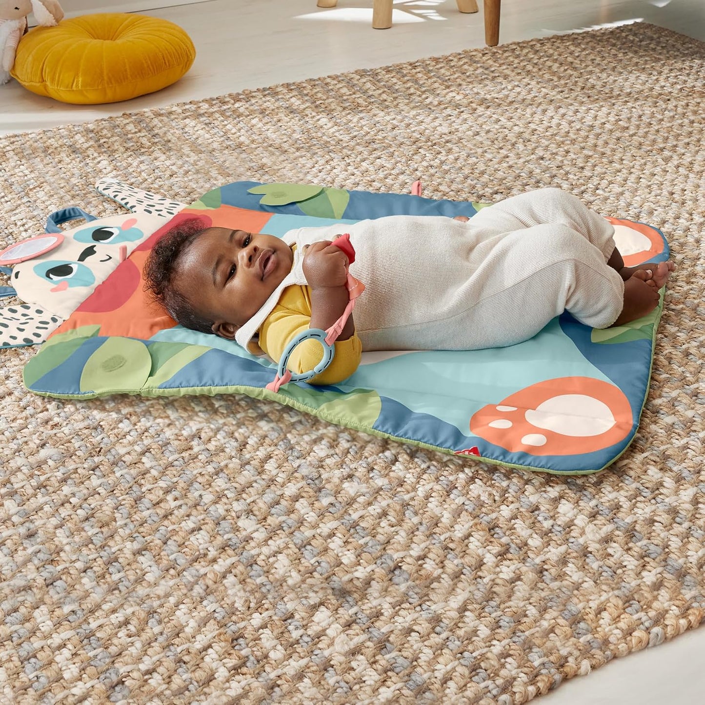 Fisher-Price Roly-Poly Panda Play Mat – 3-in-1 Baby Activity Gym for Lay & Play, Tummy Time & Travel