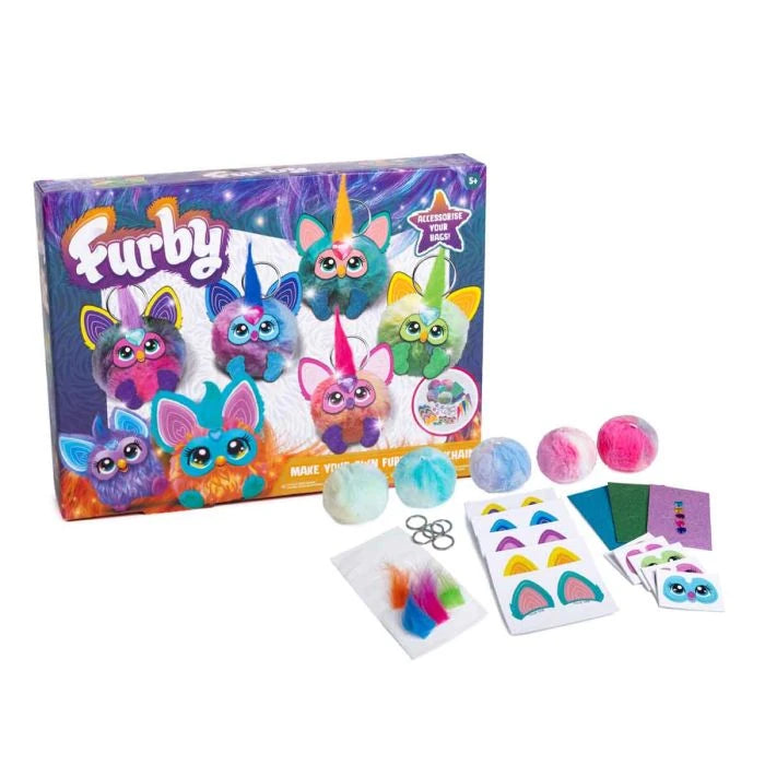 Create Your Own Cute Companion with the Furby Moy Pom Pom Charms – DIY Furblet Keychain Kit!