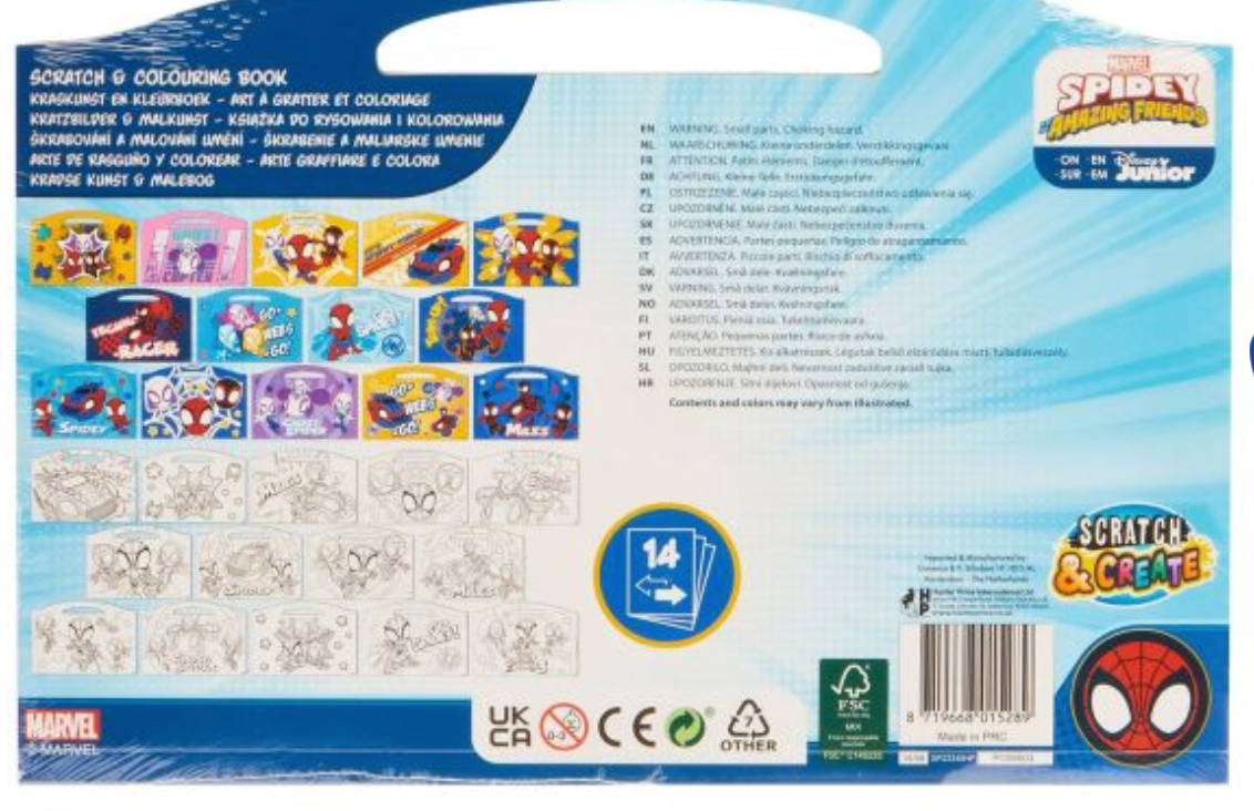 Marvel Spider-Man Spidey Amazing Friends Scratch & Create Colouring Book