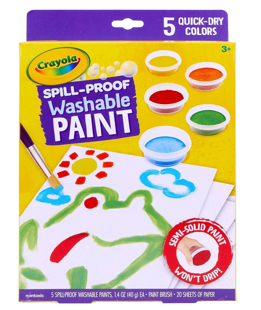 CRAYOLA Spill Proof Paint Set, Washable Paint for Kids