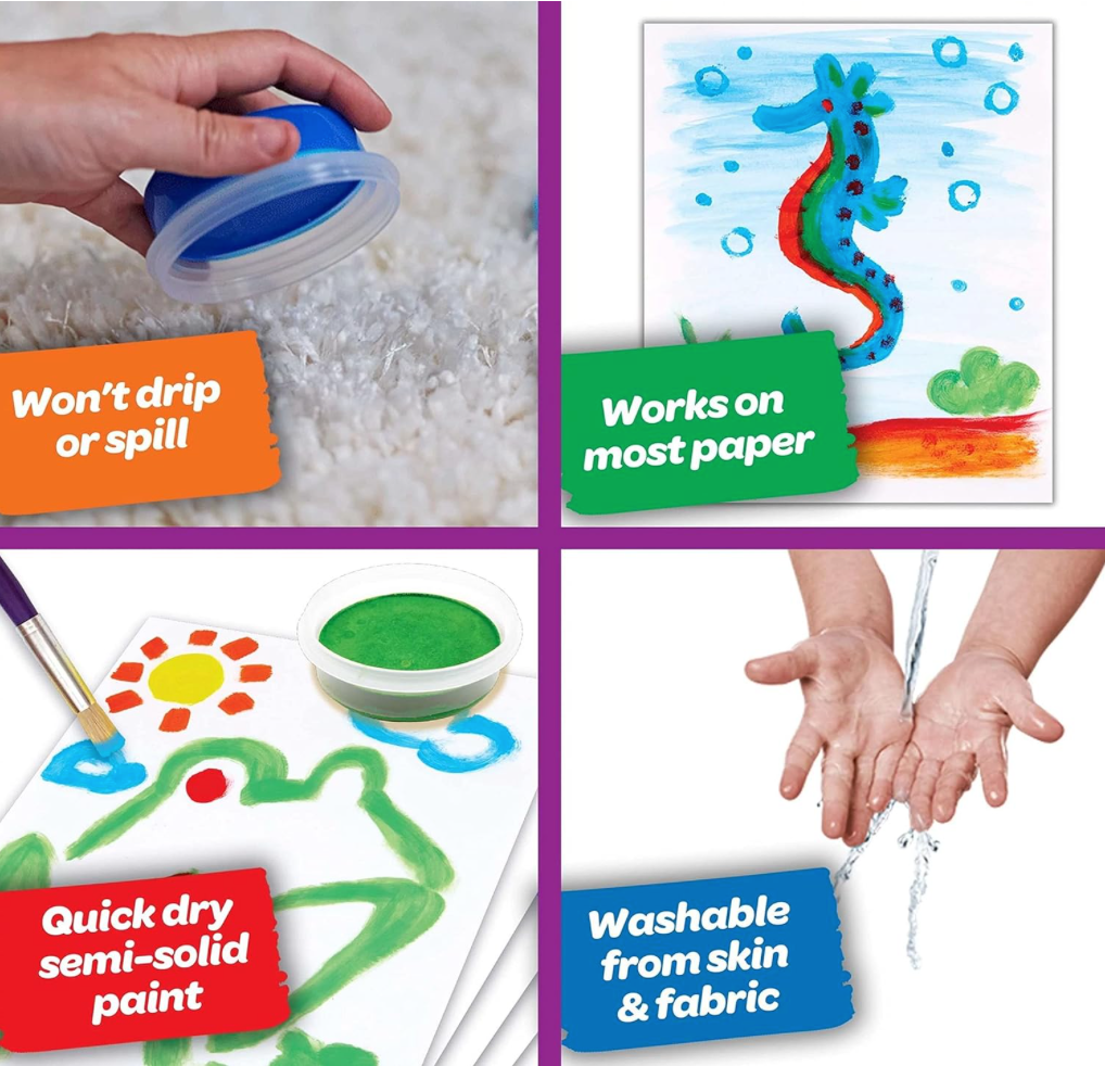 CRAYOLA Spill Proof Paint Set, Washable Paint for Kids