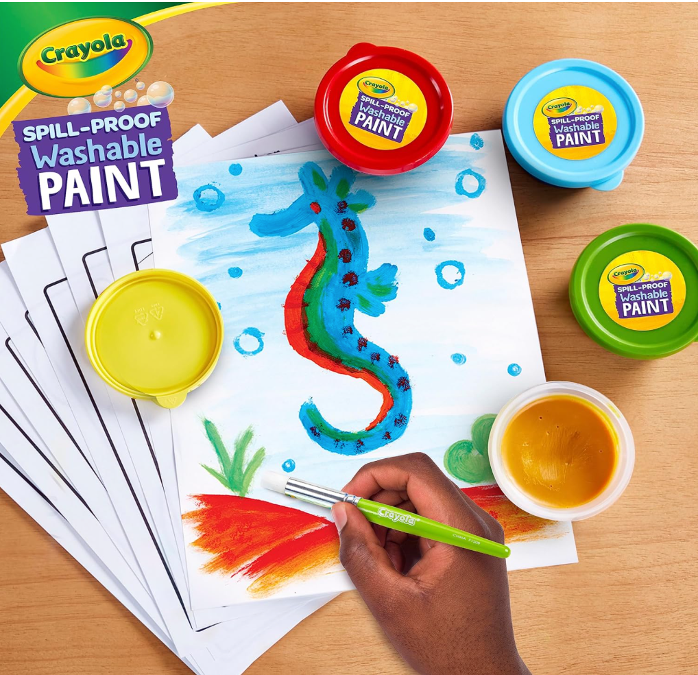 CRAYOLA Spill Proof Paint Set, Washable Paint for Kids