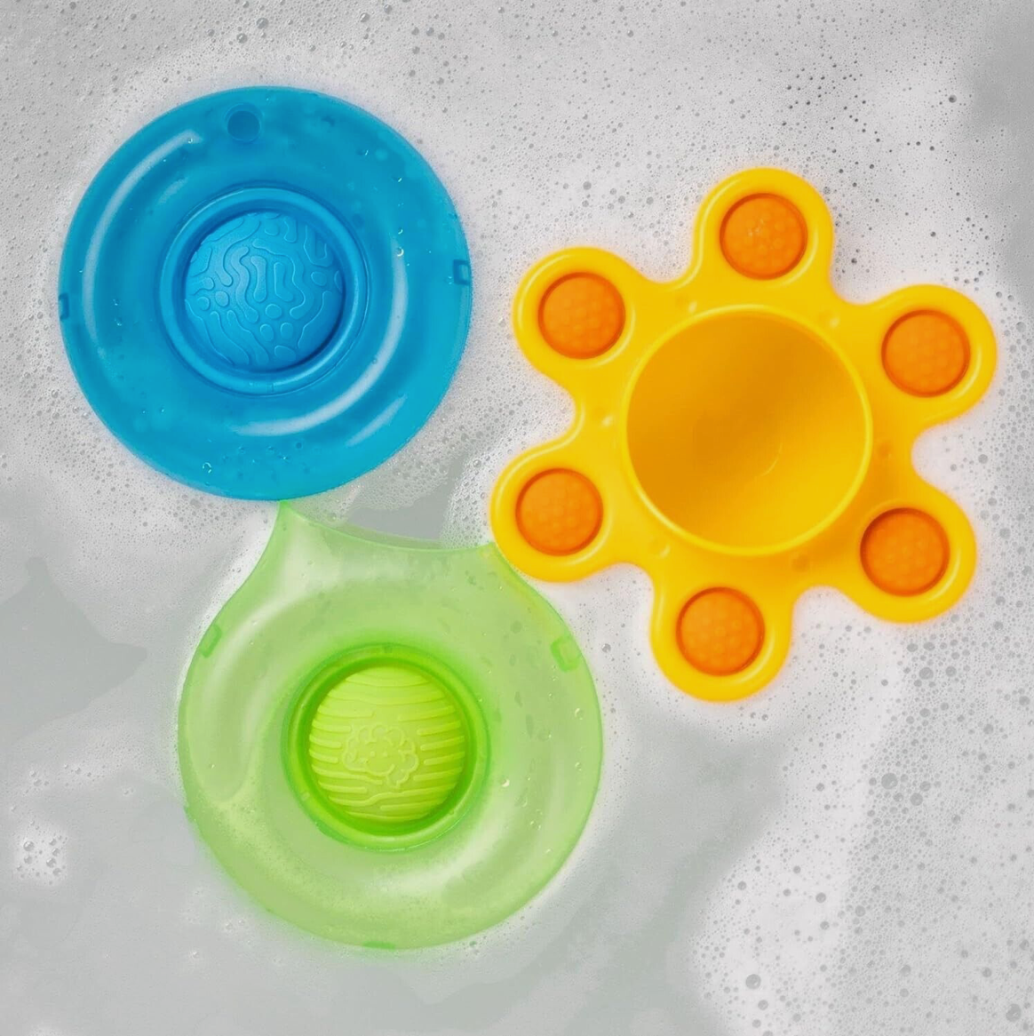 Fat Brain Toys Dimpl Splash 3-Piece Bathtub Baby Toy