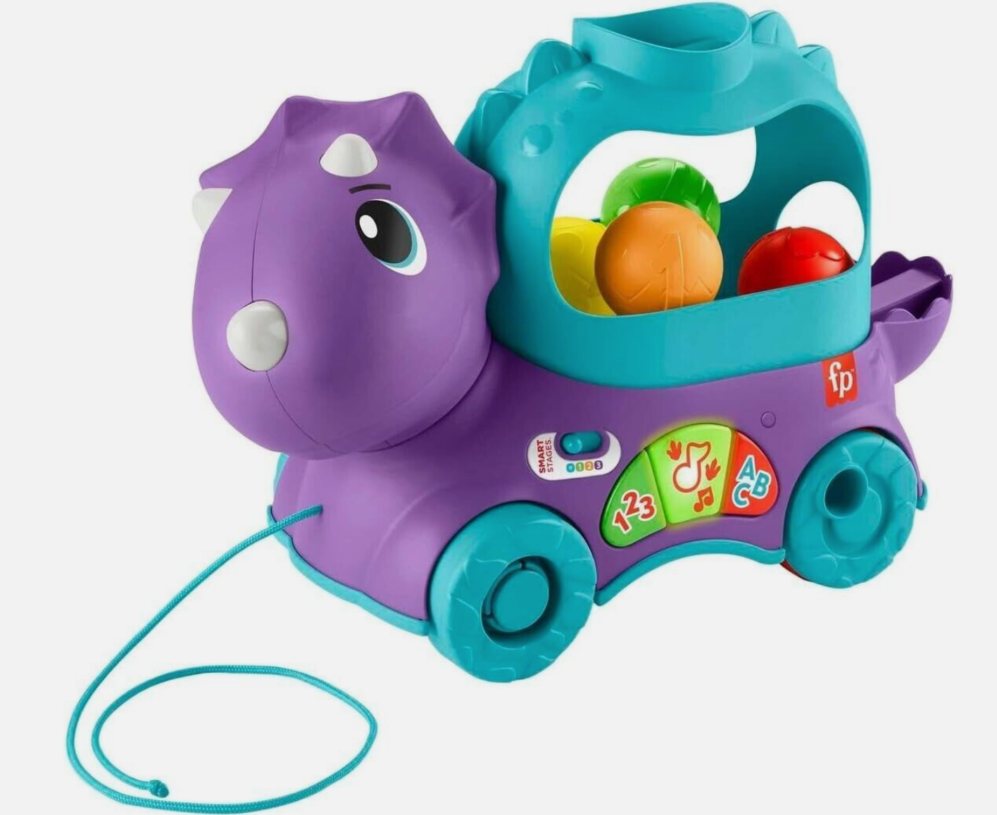 Fisher-Price Infant & Toddler Learning Toy, Dinosaur Ball Popper Pull Toy