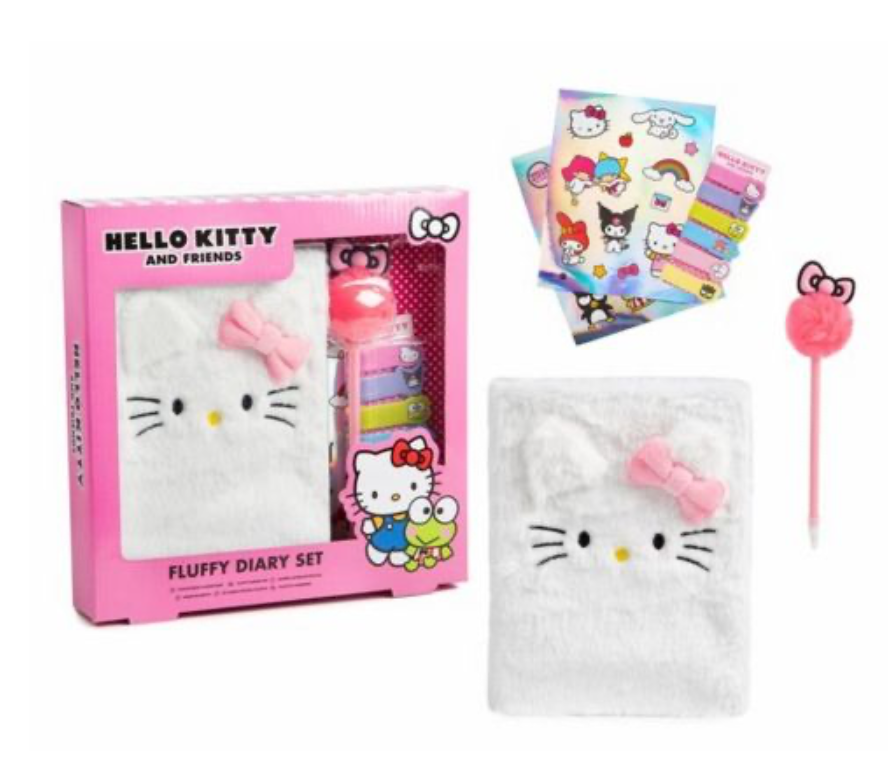 Hello Kitty Fluffy Diary Set