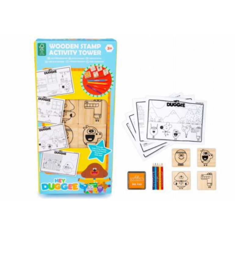 Hey Duggee Wooden Stamps Activity Tower – Creative Fun for Little Artists!
