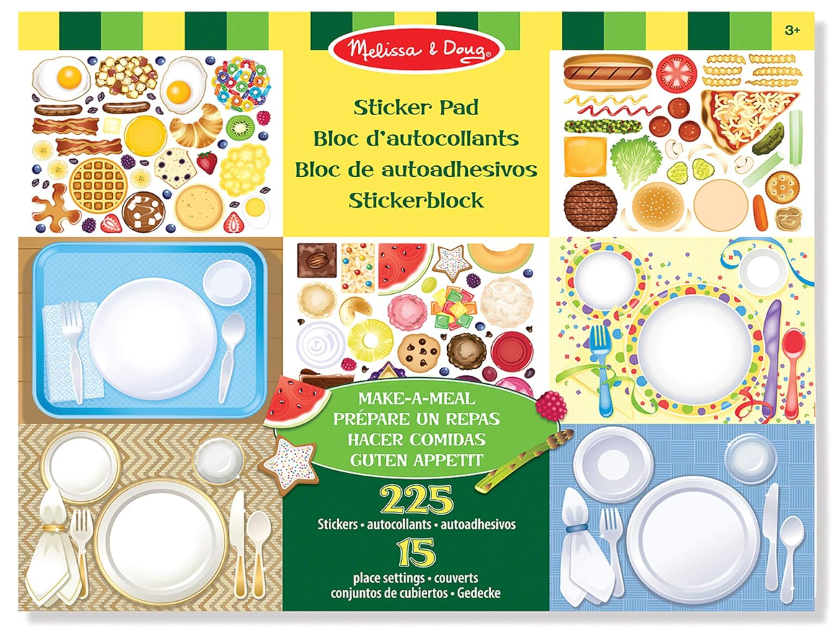 Melissa & Doug Make-A-Meal Sticker Pad – Creative Food Play for Kids