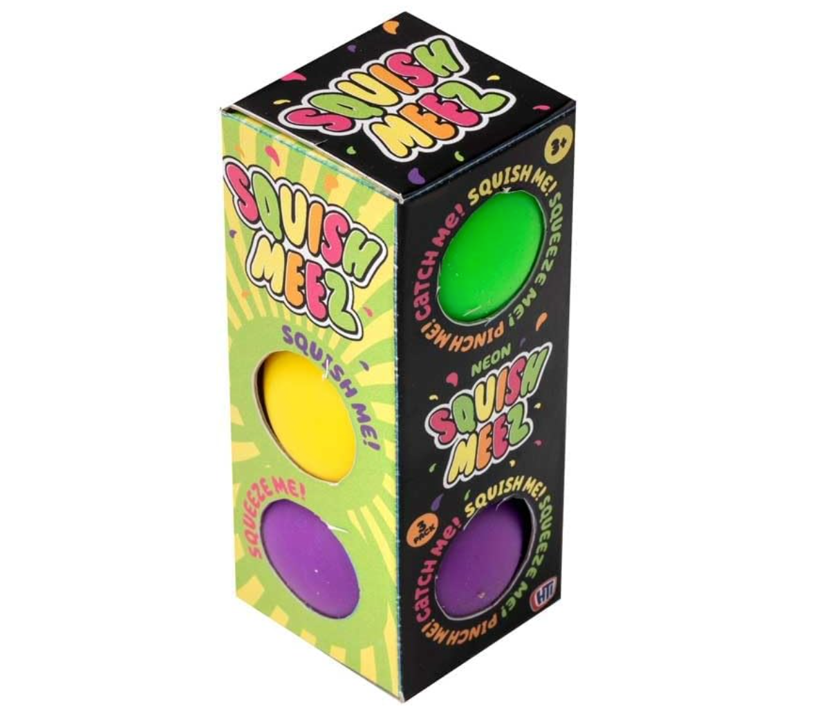 Squish Meez 3 Pack – Neon Super Squish Balls for Endless Fun!