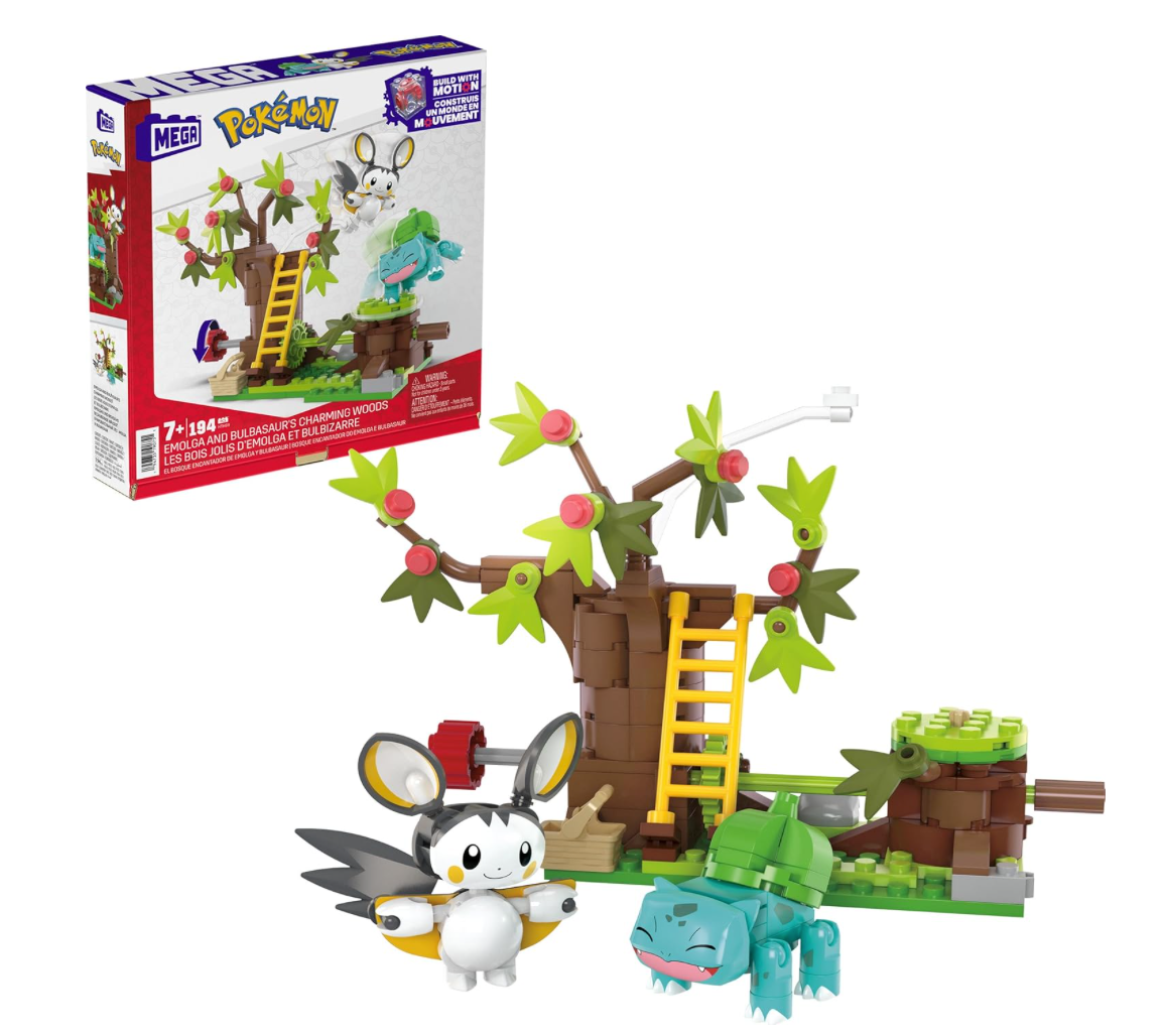 MEGA Pokémon Building Toys Set – Emolga and Bulbasaur's Charming Woods