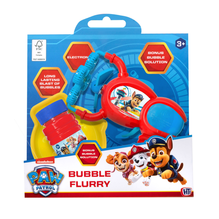 Paw Patrol Bubble Flurry | Kids Automatic Bubble Gun with 50ml Solution