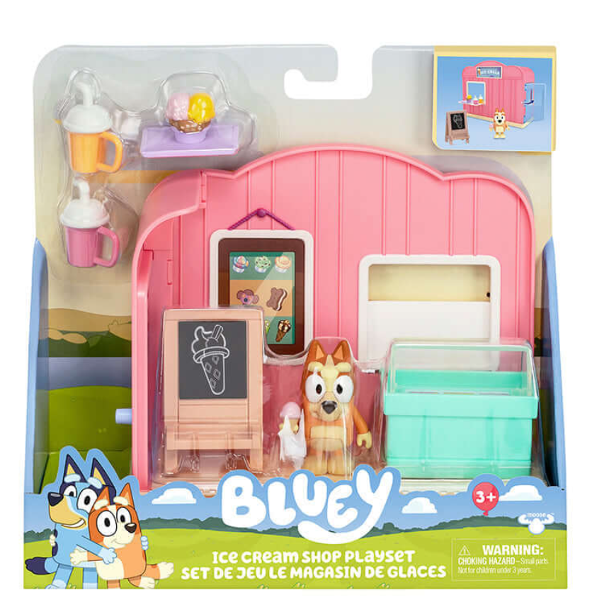 Bluey Series 10 Mini Playset – Ice Cream Shop or Farmers Market