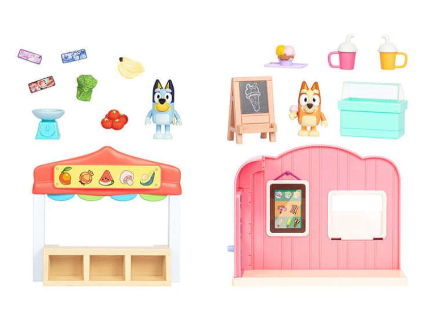 Bluey Series 10 Mini Playset – Ice Cream Shop or Farmers Market