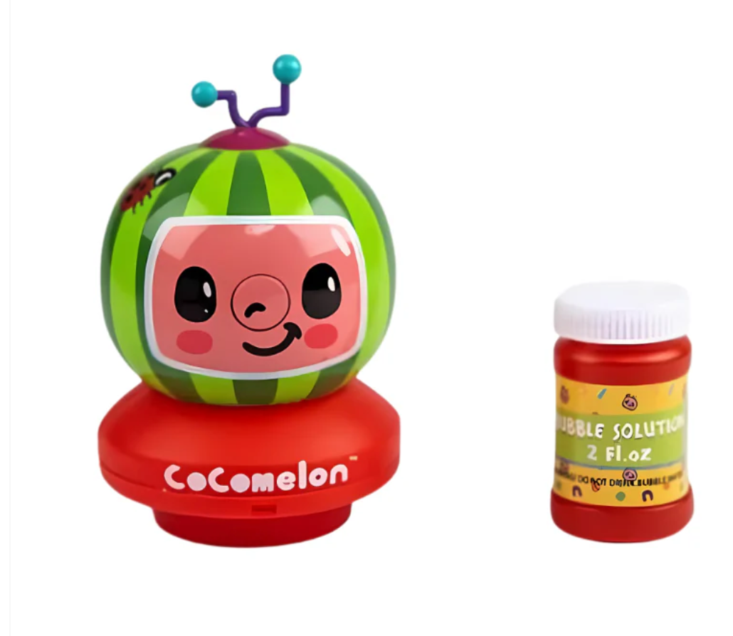 Cocomelon Melon Handheld Bubble Blower – No-Spill Bubble Fun for Toddlers
