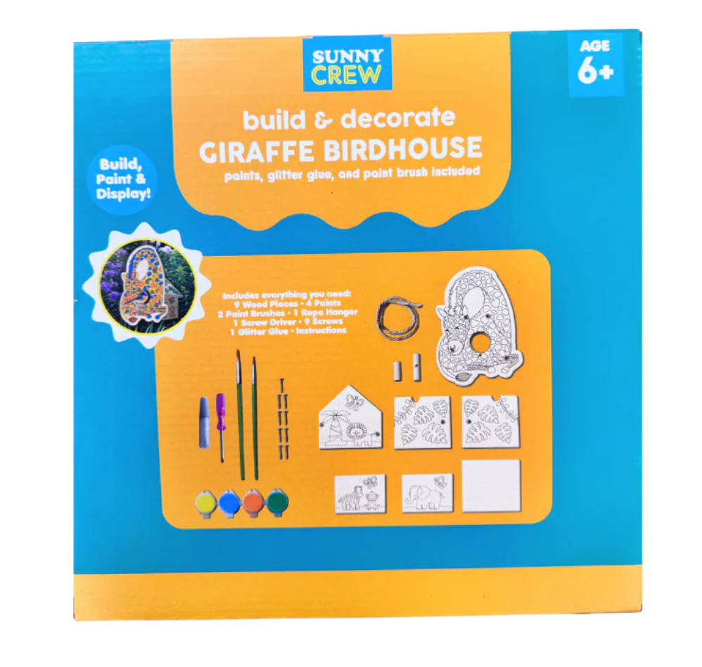 Build & Decorate Your Own Giraffe Birdhouse – Fun DIY Garden Craft Kit