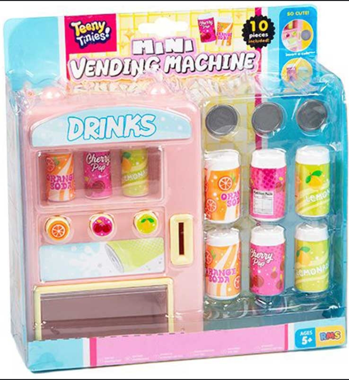 Teeny Tinies Vending Machine – 2 Assorted Mini Food & Drink Collectibles