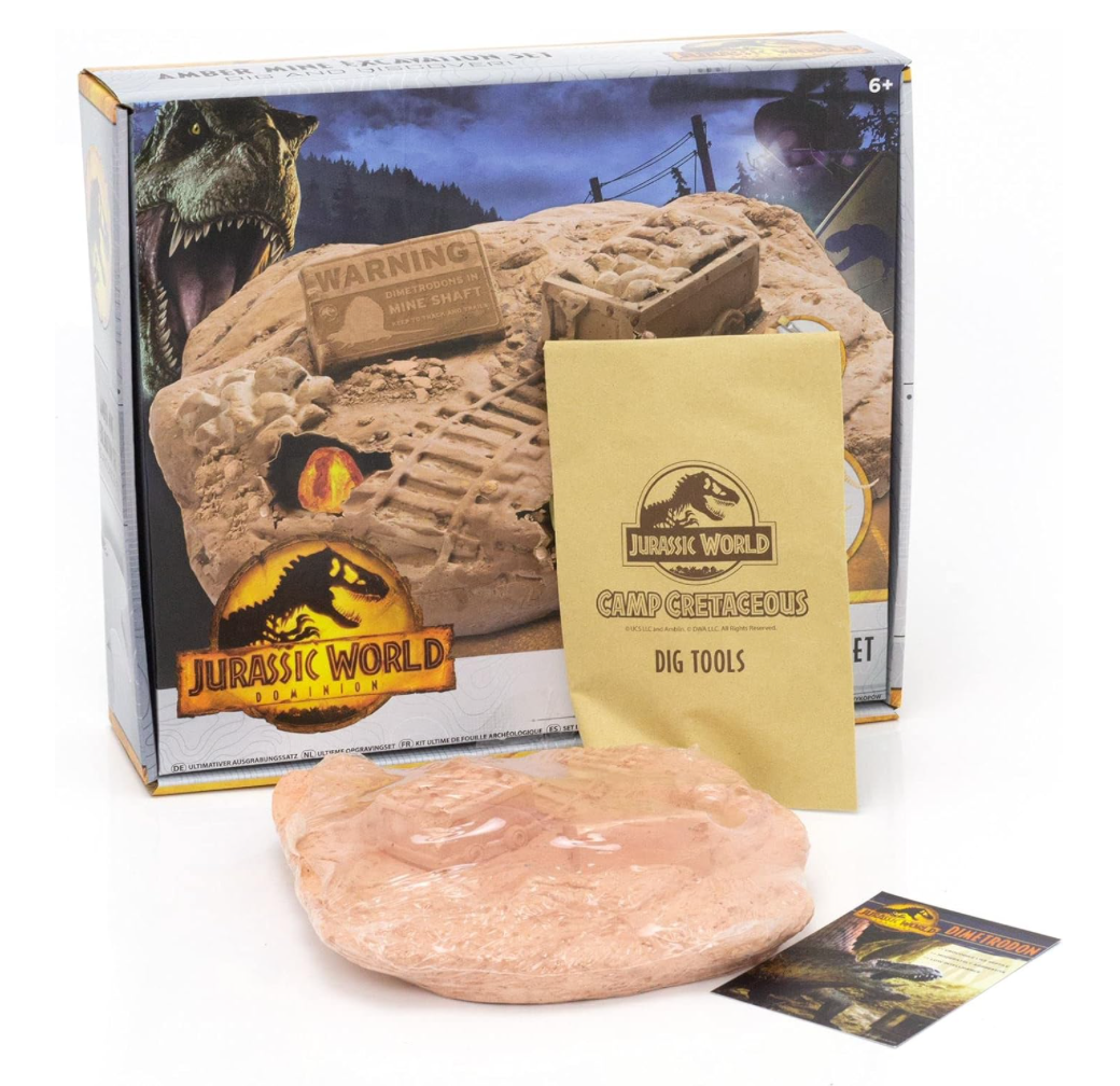 Jurassic World Dominion: Amber Mine Excavation Set – Dinosaur Dig & Fossil Discovery Kit