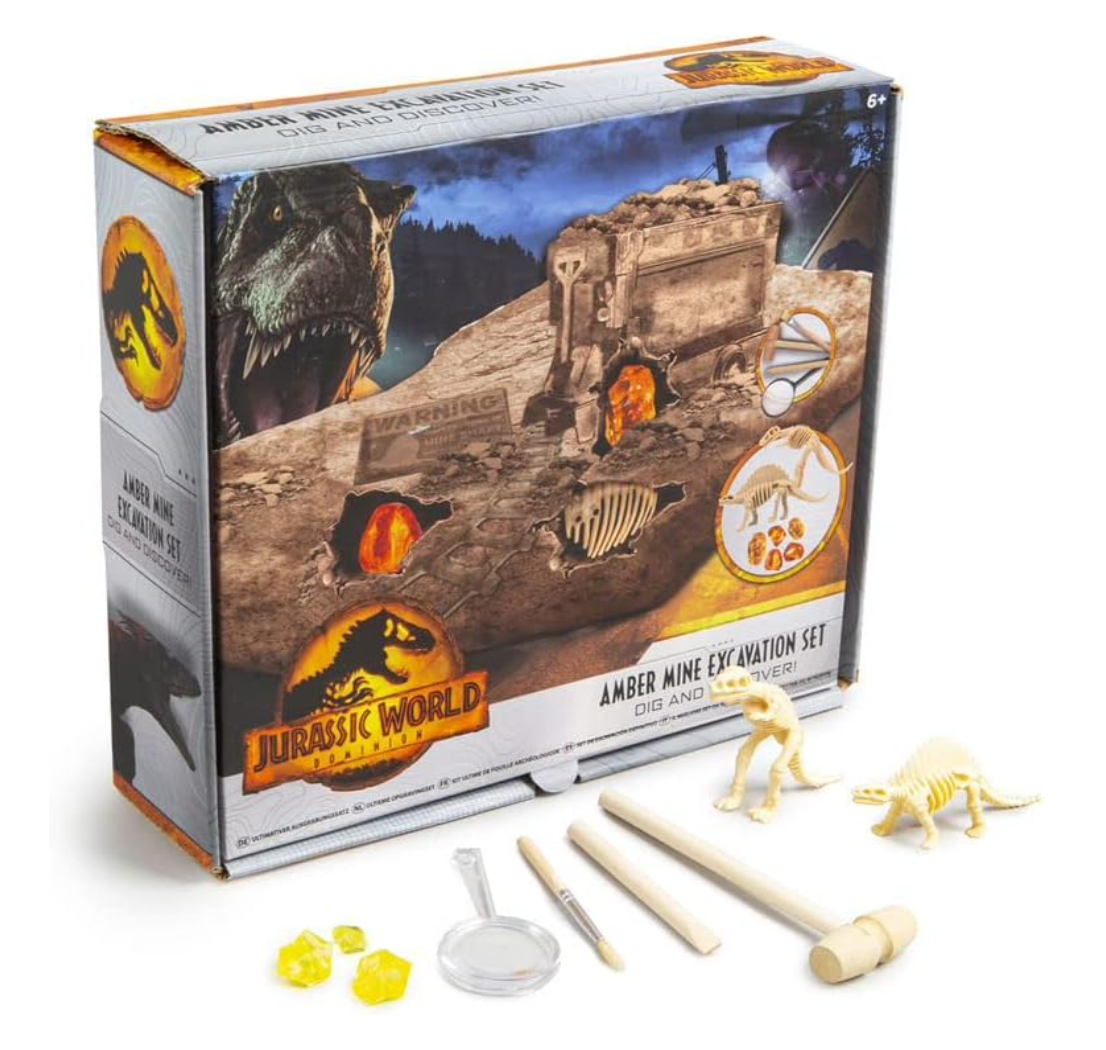 Jurassic World Dominion: Amber Mine Excavation Set – Dinosaur Dig & Fossil Discovery Kit