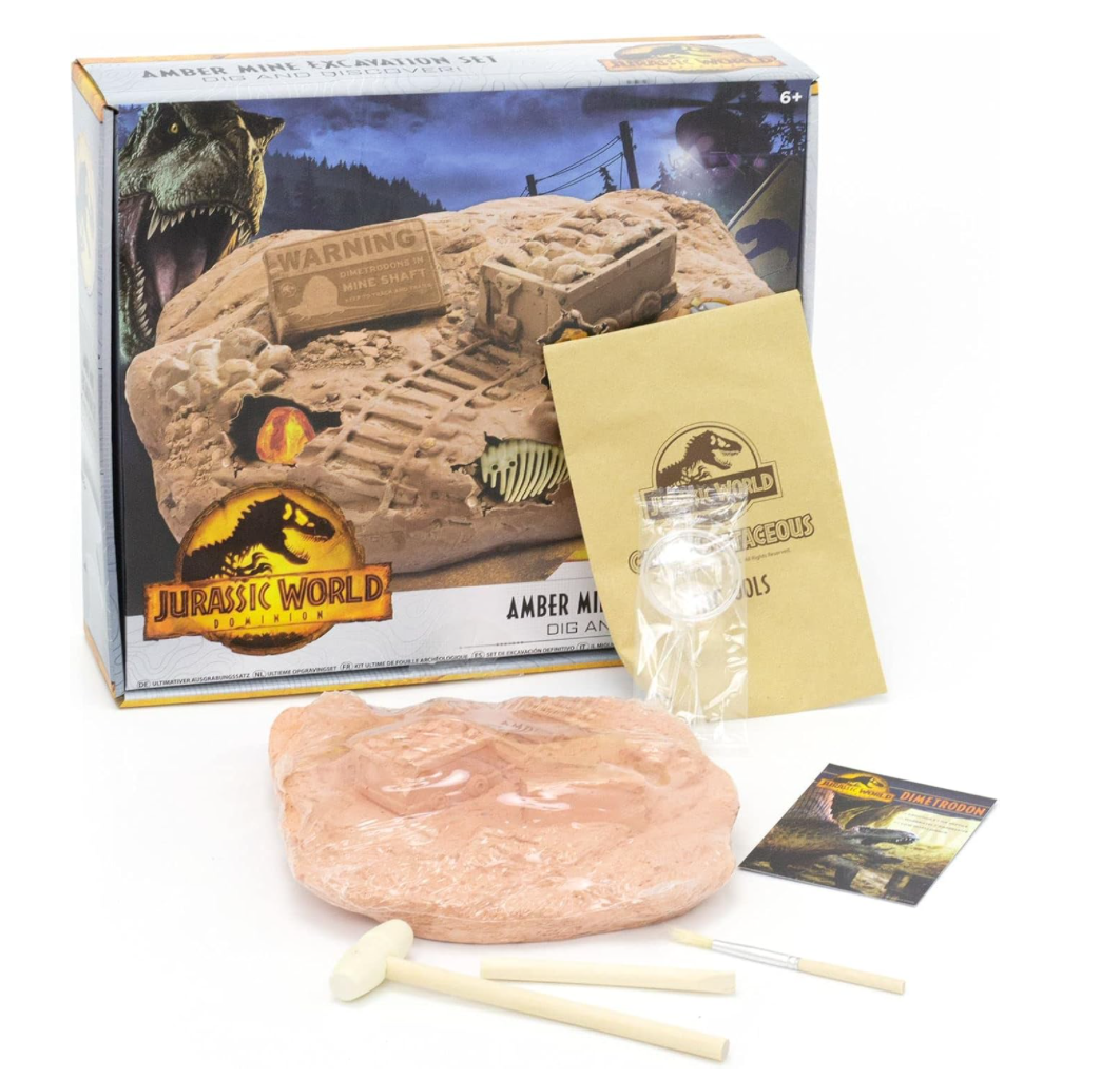 Jurassic World Dominion: Amber Mine Excavation Set – Dinosaur Dig & Fossil Discovery Kit
