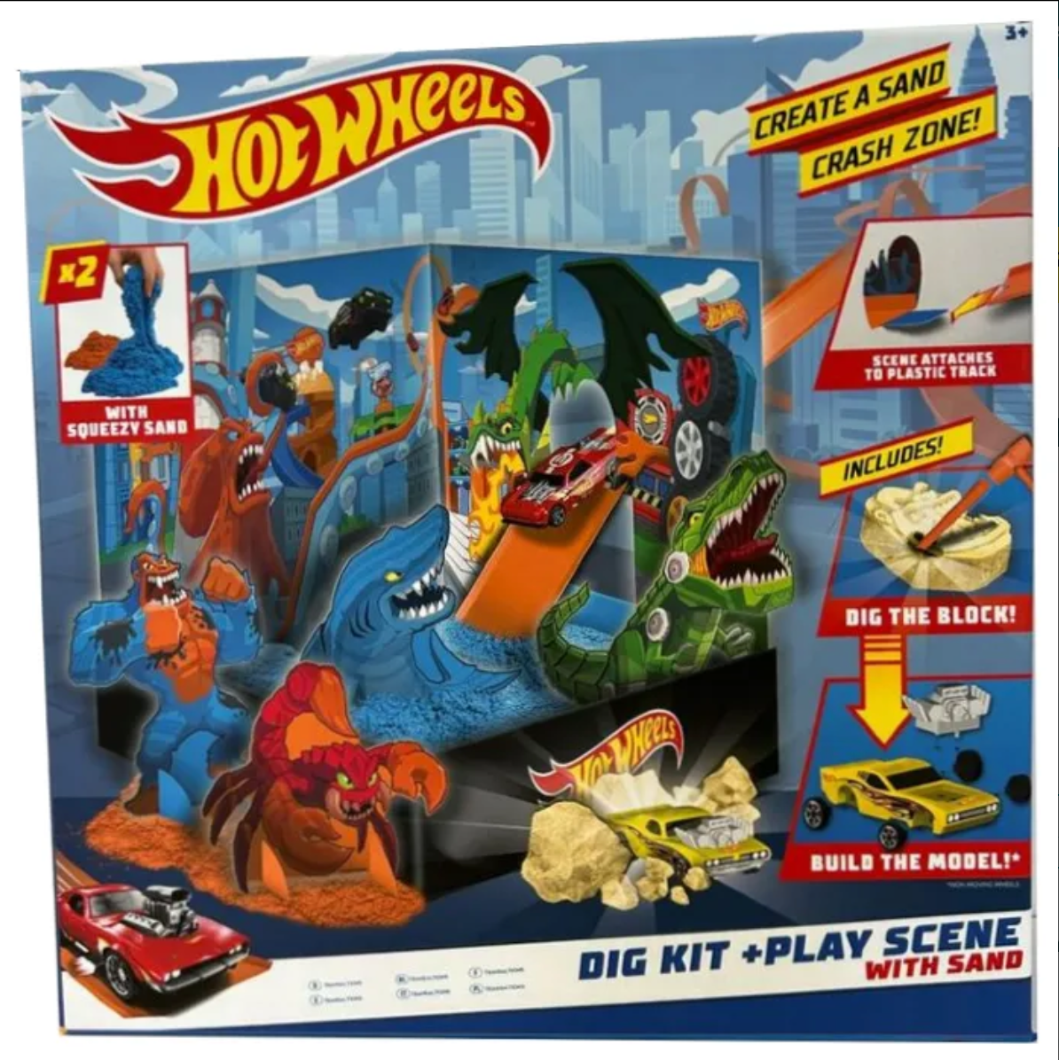 Hot Wheels Dig Kit & Play Scene with Sand – Build, Dig & Race into Action!