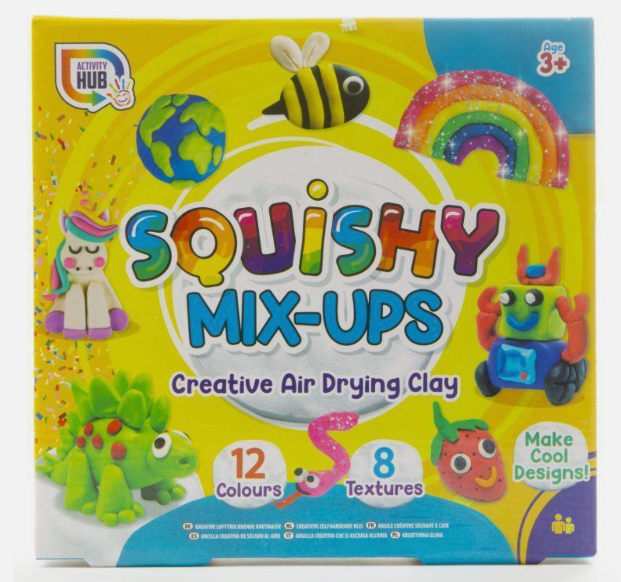 Squishy Mix-Ups Air Dry Clay – 12 Colours of Stretchy, Textured Creative Fun!