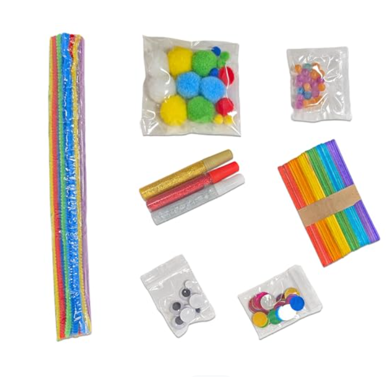 Fun Box of Craft – All-in-One Kids’ Craft Kit with Glitter Glue, Pom Poms & More!