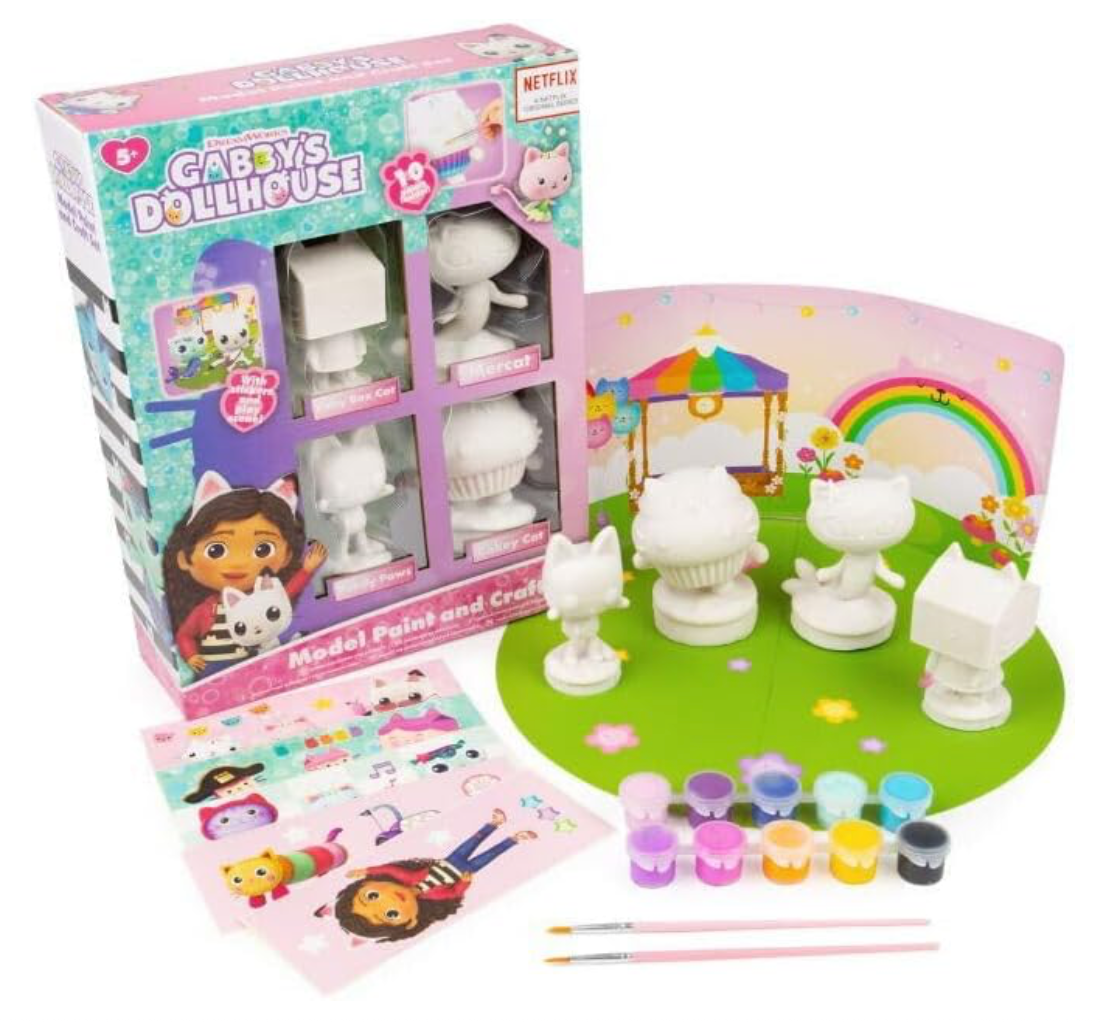 Gabby’s Dollhouse Paint Set with Scene – Paint, Play & Display with Your Favourite Characters!