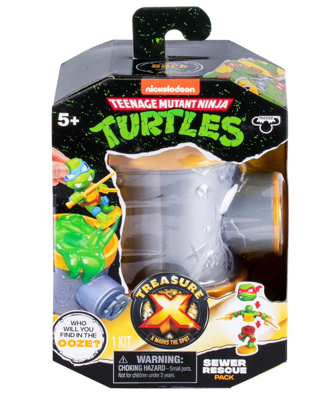 Treasure X TMNT Sewer Rescue Pack – 10‑Level Ooze Adventure, 7 Surprise TMNT Figures (Ages 5+