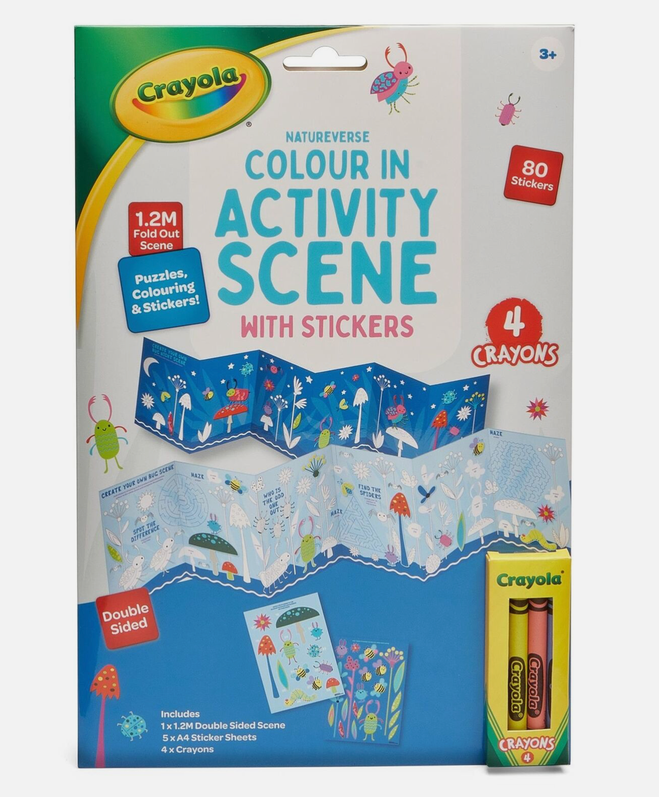 Crayola Colour In Activity Scene with Stickers – Fold-Out Fun for Creative Kids Aged 3+
