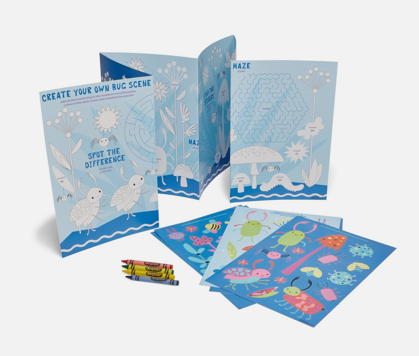 Crayola Colour In Activity Scene with Stickers – Fold-Out Fun for Creative Kids Aged 3+