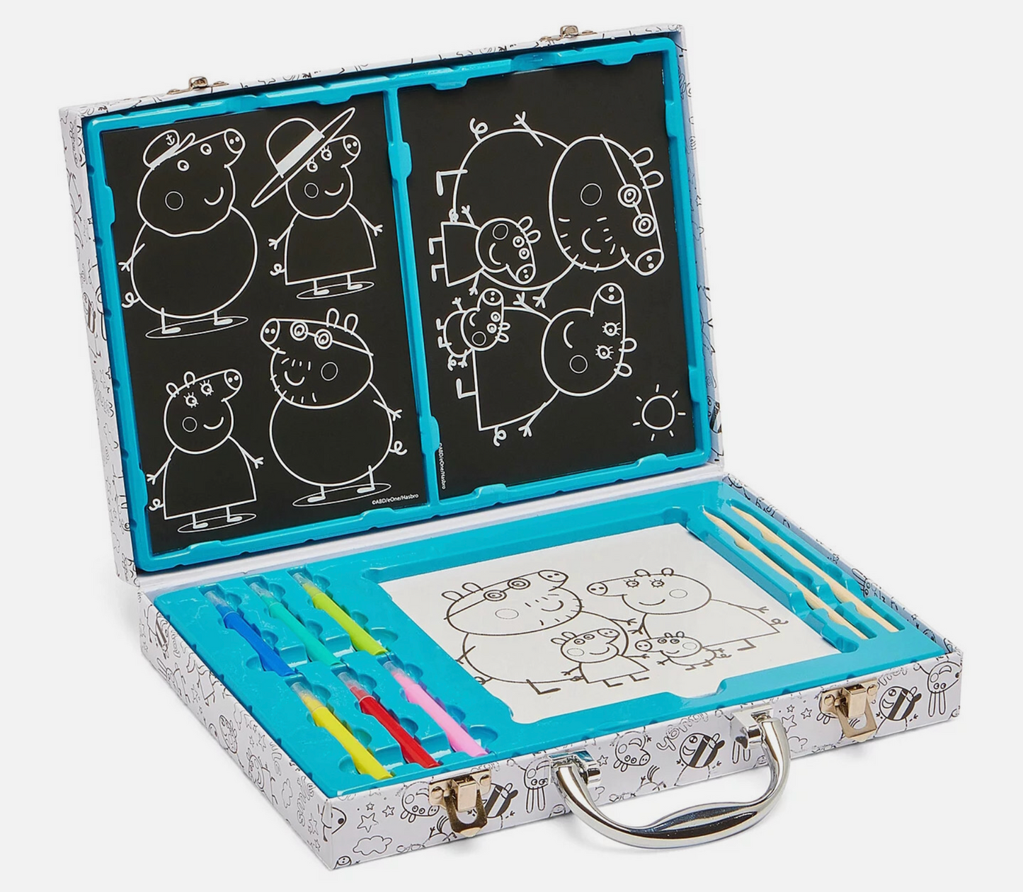 Peppa Pig Activity Box – 22 Piece Colouring, Stickers & Scratch Art Set for Creative Kids