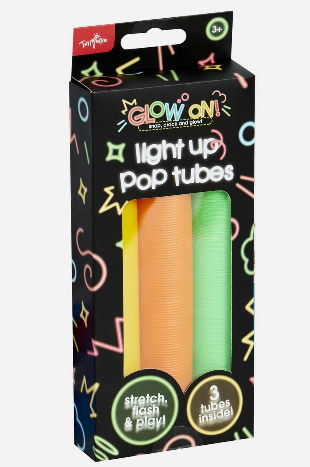 3-Pack Medium Light-Up LED Sensory Pop Tubes – Glow, Twist & Pop Fun for Ages 3+
