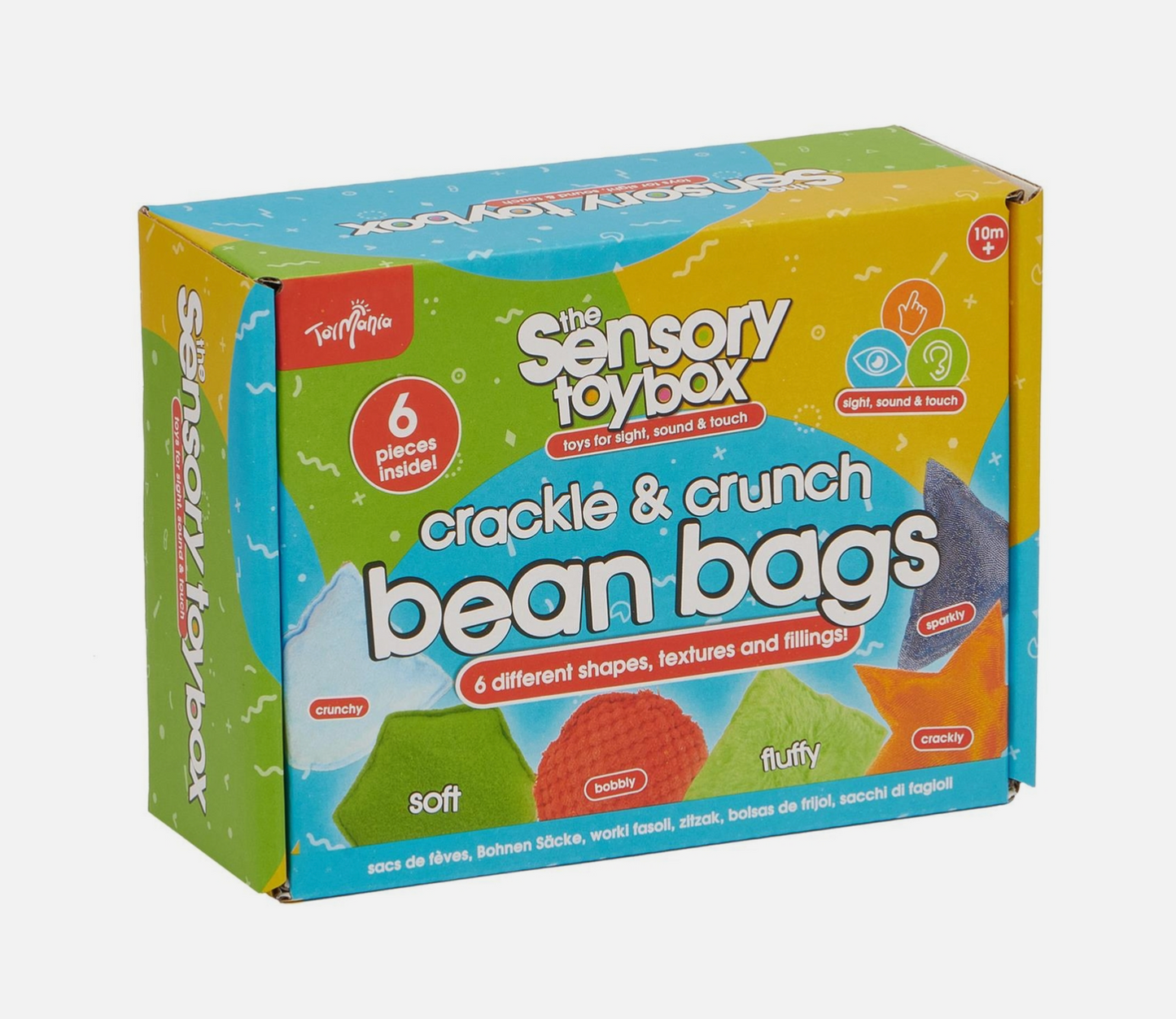 Toy Mania 6 Assorted Sensory Bean Bags – Tactile Play for Kids Aged 3+