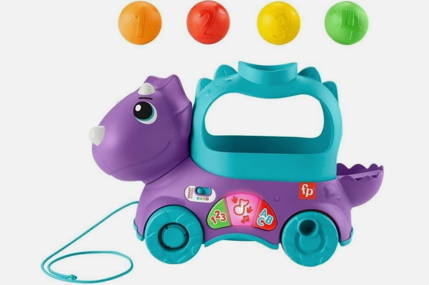 Fisher-Price Infant & Toddler Learning Toy, Dinosaur Ball Popper Pull Toy