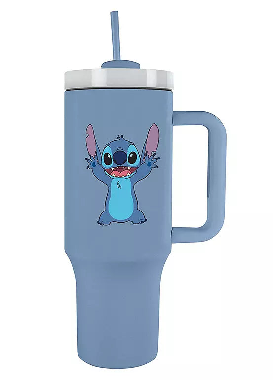 Disney Stitch 40oz Tumbler Mug | Stainless Steel Insulated Travel Cup with Straw & Screw Lid | 1150ml Leakproof Hydration Bottle
