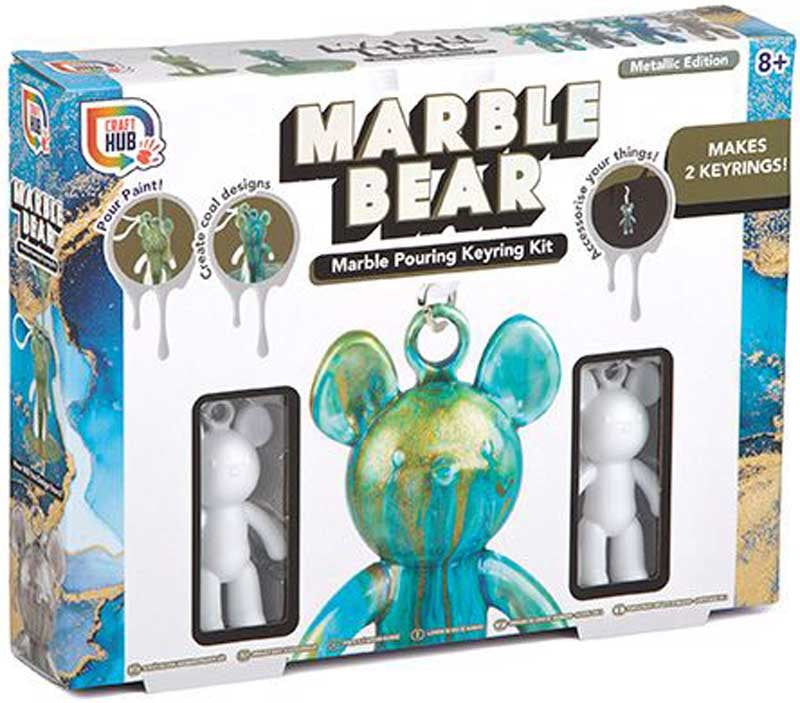 2PK Marble Bear Keyring Set – 2 Assorted Cute & Collectible Designs