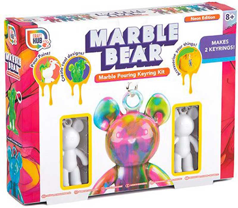 2PK Marble Bear Keyring Set – 2 Assorted Cute & Collectible Designs