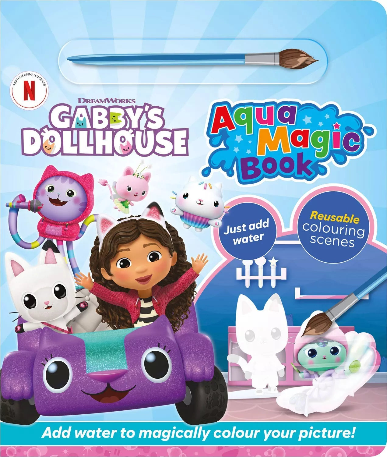 Gabby’s Dollhouse Aqua Magic Book – Mess-Free Painting Fun for Kids!