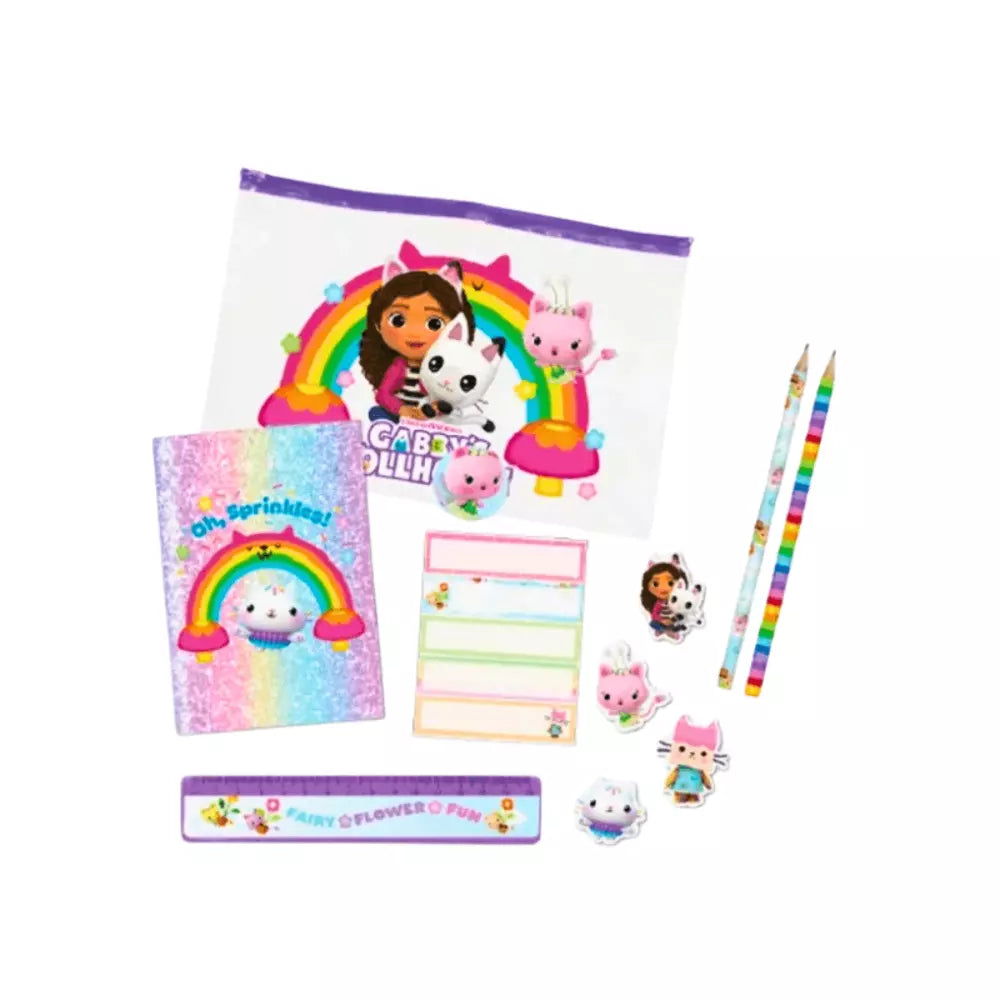 Gabby's Dollhouse Pencil Case Set – Cute & Colourful School Stationery Kit for Kids